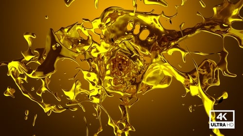 Dynamic Golden Liquid Splash Reveal Transition