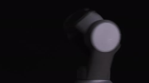 Gimbal Rotating Against a Black Background