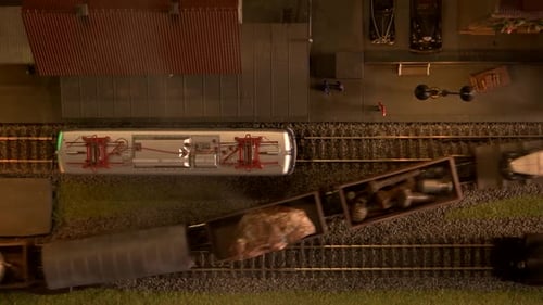 Top View of Miniature of Railway Station.