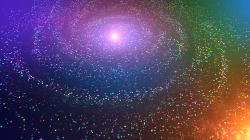 Particle Spiral Morphing Colors Moving Loop Background