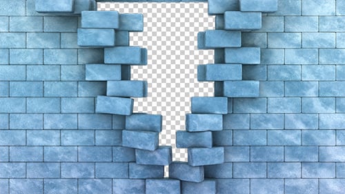 Shattering Ice Brick Wall Reveal Transition