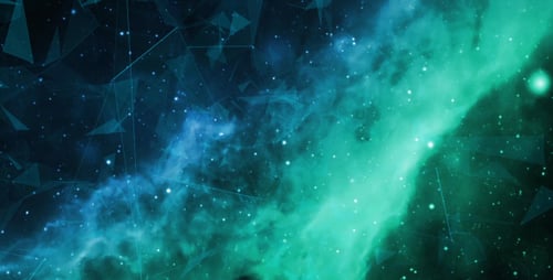 Vol de nébuleuses vert espace avec plexus