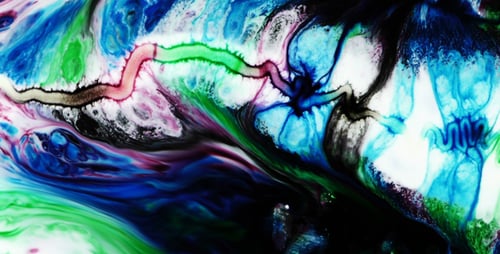 Vibrant Colors Blending in Abstract Fluid Motion