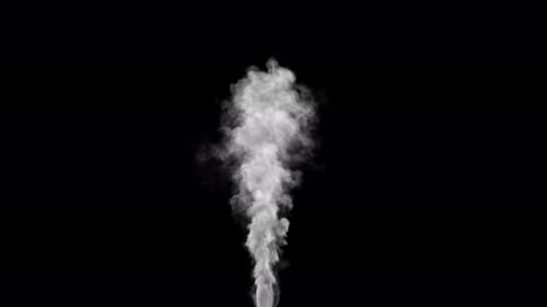 Realistic White Smoke Column Plume Rising Animation
