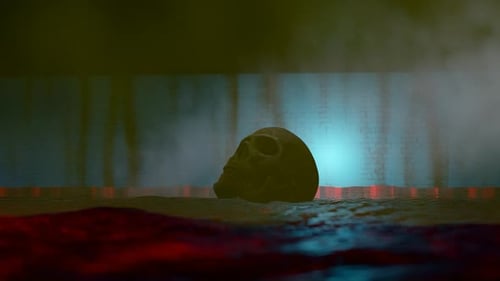 Höllenheiße Blutlache und Totenkopf
