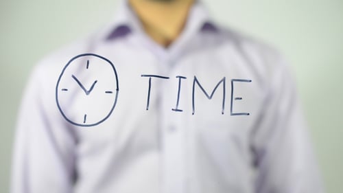 Time, Illustration of Clock and Writing