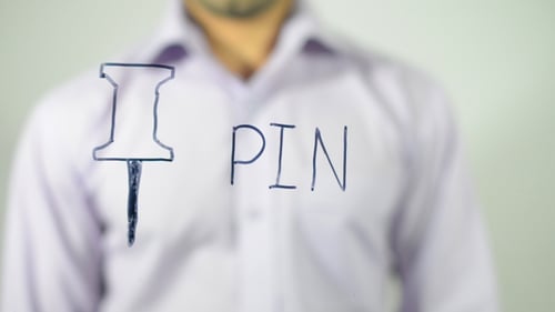 Hand Drawing Pin Graphic on Clear Surface