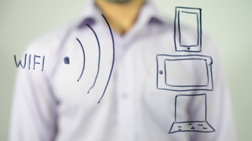 WiFi para dispositivos, ilustração, tela transparente