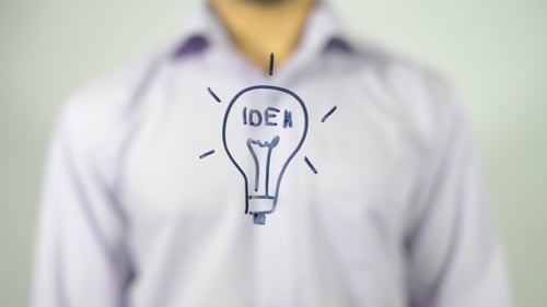 Hand Drawing Lightbulb Idea Concept