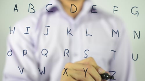 Writing Alphabet Letters on Glass Surface