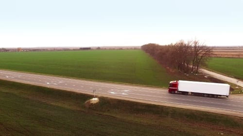Truck Driving On Country Road