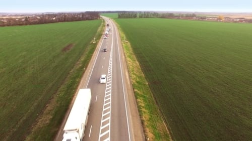Truck Driving On Country Road
