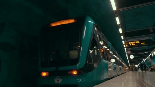 U-Bahn verlässt den Bahnhof