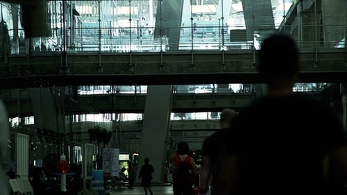 Crowd of Travelers at the Airport Terminal 09