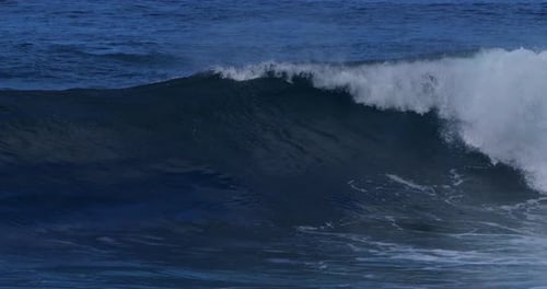 Waves in Atlantic Ocean, Porto Moniz, Madeira Island Portugal, Slow Motion 4K