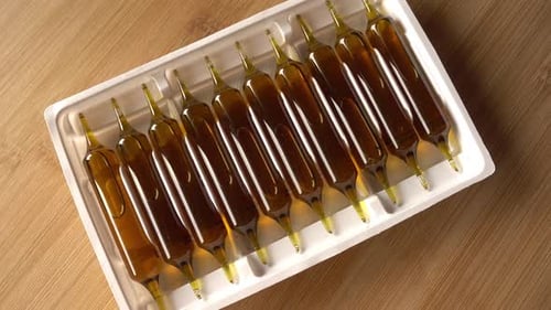 Amber Medical Ampules in Sterile White Tray