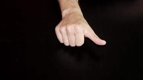 Handgesten - Zählung auf einer Männerhand von 1 bis 5