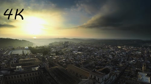 Sunset Over a Town