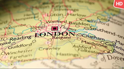 Close Up Map of London England Region