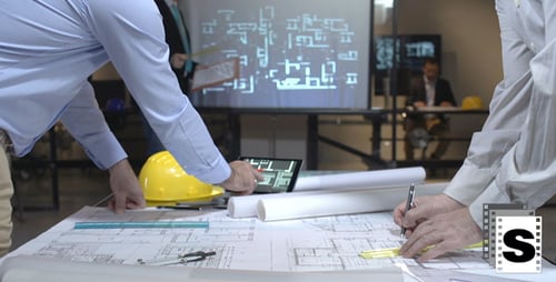 Treffen der Architekten im Büro