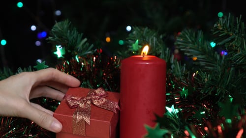 Placing Christmas Gift Box