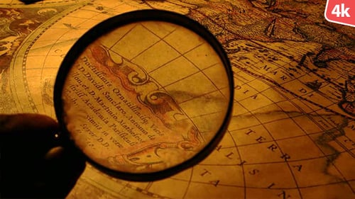 Vintage Old Map Close Up 136