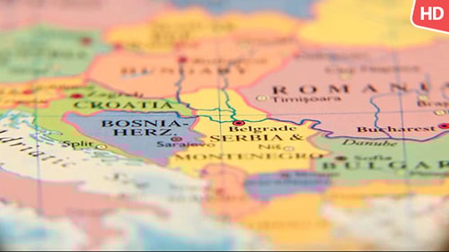 Map of Europe with Magnifying Glass