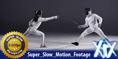 Fencing Match Between Two Masked Figures