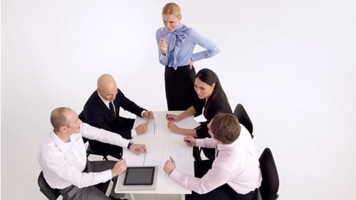 Business Meeting Collaboration in a Bright Workplace