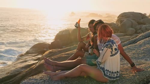 Friends on beach