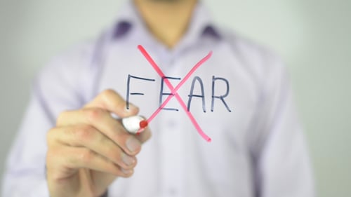 Red X Through the Word Fear