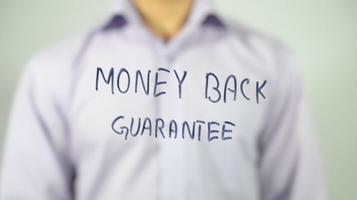 Money Back Guarantee Written on a Clear Surface