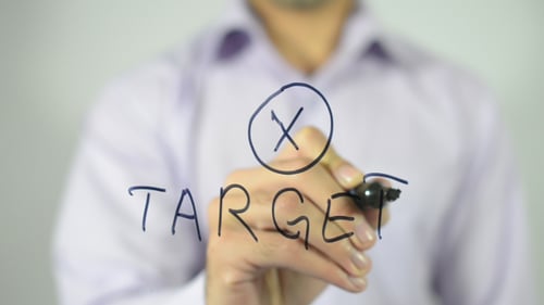 Writing the Word Target with Circle and X