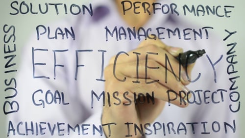 Writing Efficiency Word on Glass Screen