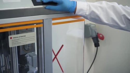 Process of Making Pills and Male Employee is in Pharmaceutical Laboratory Spbd
