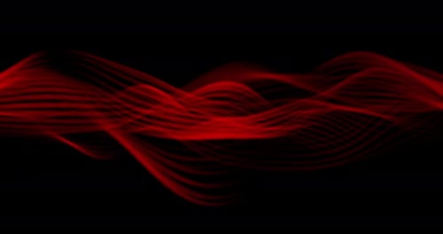 Abstract Red Wavy Lines Flowing Fluid Motion Background