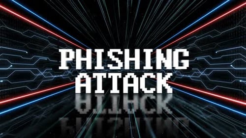 Phishing Attack Glitch Text in a Tech Room