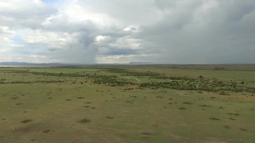Aerial shot of Africa on a cloudy day