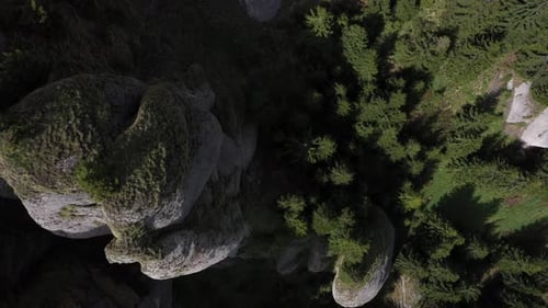 Flying Over Rock Formations