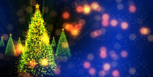 Festive Sparkling Particle Christmas Trees Background