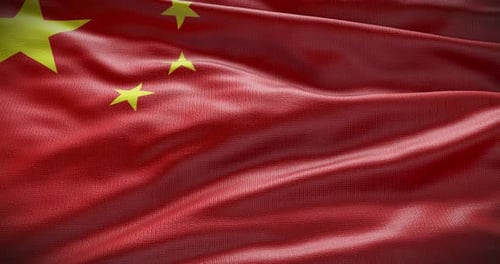 China flag waving 4K loop