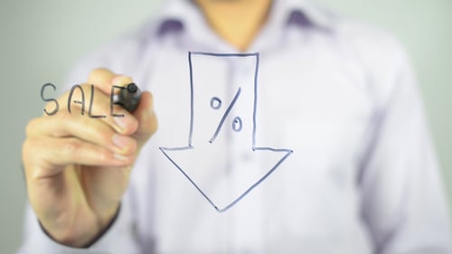 Drawing Percent Sale Arrow Symbol Close Up