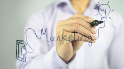 Marketing Concept Drawn on Clear Surface