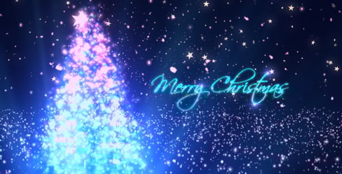 Sparkling Merry Christmas Greeting with Glittering Tree Animation