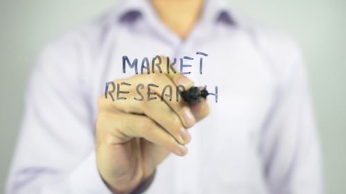 Market Research, Writing on Transparent Screen