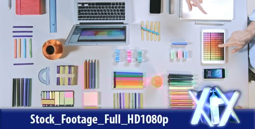 Creative Team Working at Colorful Office Table