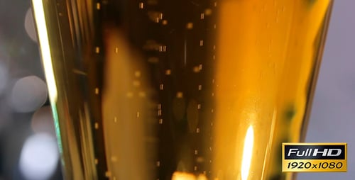 Close Up Shot of Bubbly Beer in Glass