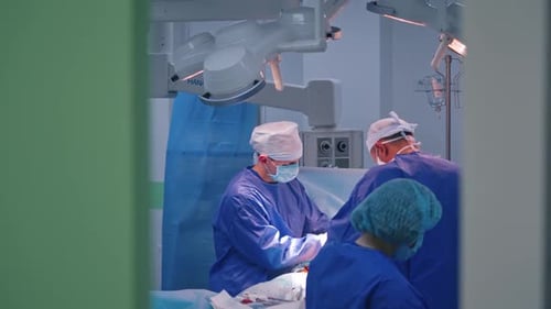 Surgical Team Performing an Operation in Hospital