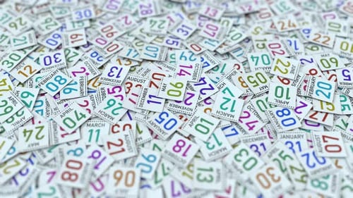 Animated Calendar Cards Revealing a Specific Date