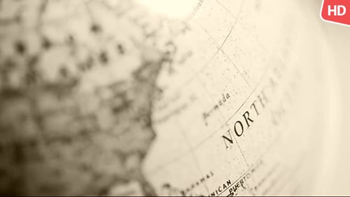 Close Up View of Vintage Globe